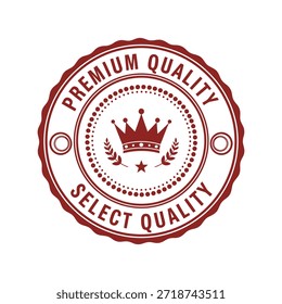 Insignia de selección de calidad de Premium con Vector de corona y laurel