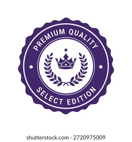 Premium qualidade selecione crachá de edição, selo real, roxo Vetor