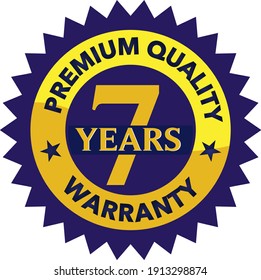 Premium Quality seven Year  Warranty Symbol 
