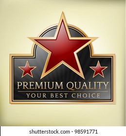 Premium quality shiny label with stars