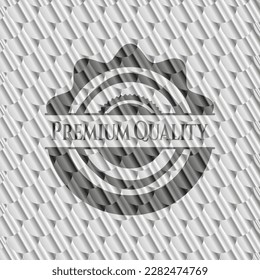 Premium Quality silver badge. Scales pattern. Vector Illustration. Detailed. 