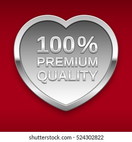 Premium quality silver badge, vector