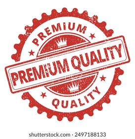 Formato de Vector de tinta roja redonda de sello de calidad premium escalable