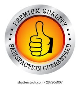 Premium Quality stamp / seal / button with silver border / frame and thumbs up