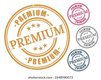 Premium Quality Stamps Gold Red Blue Gray Vector Graphics