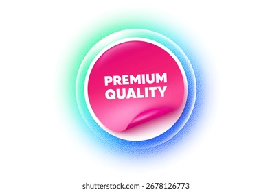 Etiqueta engomada de la calidad de Premium degradado azul. Etiqueta de Precio de oferta de papel. Etiqueta de calidad de Premium. Alto signo del producto. Símbolo de la oferta superior. Etiqueta engomada. Efecto de puntos de grano. Vector