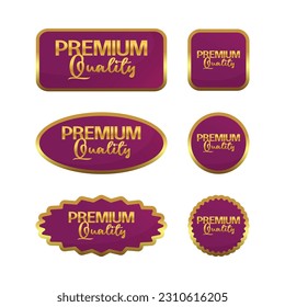 Premium quality sticker label set icon, with golden color and attractive gradient. vector for banner, flyer, poster, social media sale.