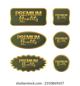 Premium quality sticker label set icon, with golden color and attractive gradient. vector for banner, flyer, poster, social media sale.