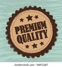 premium quality tag, grunge. vector illustration