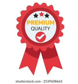 Icono de etiqueta de calidad de Premium, diseño de Vector de emblema de calidad de Premium, insignia de calidad premium de cinta