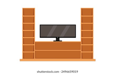 Premium quality  television cabinet vector illustration.