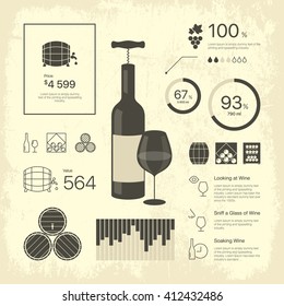 Premium quality thin line vintage wine infographic. Web graphics linear icons set. 
Simple mono outline symbol collection and best stroke vector logo concept pictogram pack.
