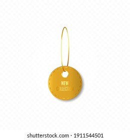 Premium quality vector badge. Luxury golden circle label, sticker, tag. Vector illustration. FONT ANTONIO (OFL Apache LICENSES).