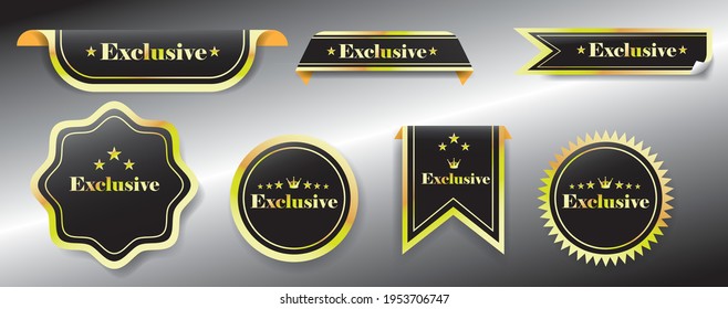 Premium quality vector badges. Exclusive vector badges. Luxury black and gold labels. Vector illustration