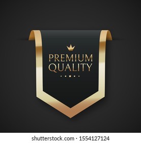 Premium quality vector badges. Luxury black labels. Vector illustration