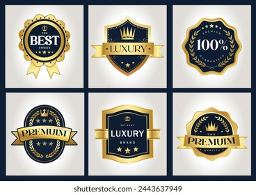 Premium quality vector badges. Luxury Gold labels. Vector illustration. High Quality