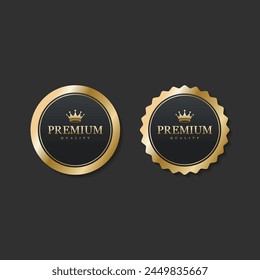 Premium quality vector badges. Luxury black and gold labels.