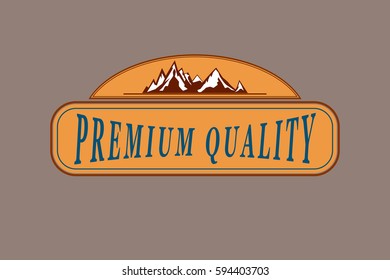 Premium quality.The vector emblem with mountains symbol 