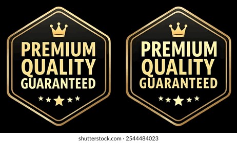 Icono de Vector de calidad Premium en color negro y dorado. Insignias de calidad premium. Sello de calidad de Premium o icono plano de la etiqueta