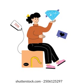 Premium quality vector illustration of diamond delivery
