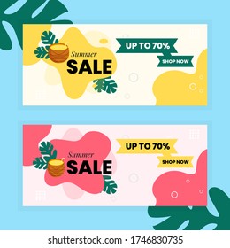 Premium quality vector summer sale design posters can be used in promotion on social media