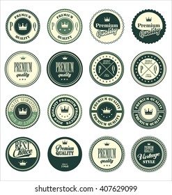 Premium quality vintage badges green set