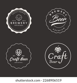 Premium quality vintage craft beer logo template. For badges, emblems, beer companies, bars, taverns.