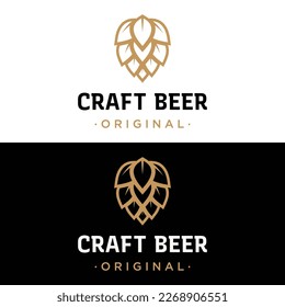 Premium quality vintage craft beer logo template. For badges, emblems, beer companies, bars, taverns.