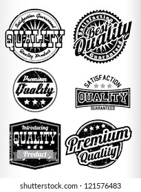 premium quality vintage labels with removable grunge effect in red