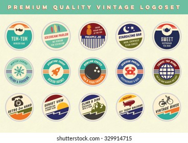 Premium Quality Vintage Round Vector Logo Set