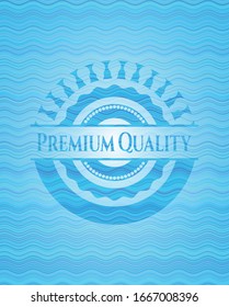 Premium Quality water wave representation emblem. Vector Illustration. Detailed.