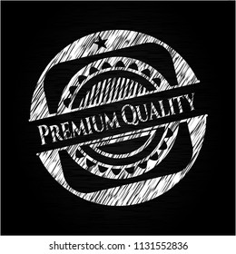 Premium Quality written with chalkboard texture