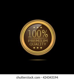 Premium quality.Golden Premium quality label, Vector illustration