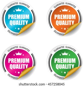 Premium quality,Guarantee sticker, button, label and sign set - vector