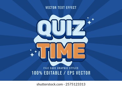 Premium Quiz Time text effects can be edited again, suitable poster, template.