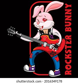 Premium Rabbit Design vector illustration format that are perfect for t-shirt, coffee mug, poster, cards, pillow cover, sticker, Canvas design, and Musk design.