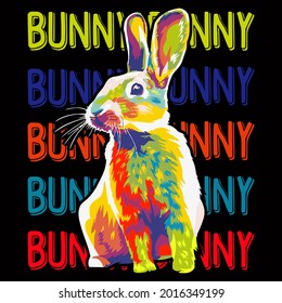 Premium Rabbit Design vector illustration format that are perfect for t-shirt, coffee mug, poster, cards, pillow cover, sticker, Canvas design, and Musk design.