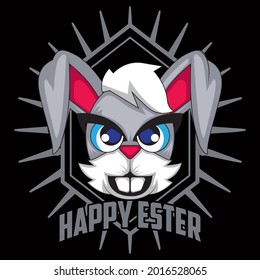 Premium Rabbit Design vector illustration format that are perfect for t-shirt, coffee mug, poster, cards, pillow cover, sticker, Canvas design, and Musk design.