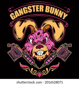 Premium Rabbit Design vector illustration format that are perfect for t-shirt, coffee mug, poster, cards, pillow cover, sticker, Canvas design, and Musk design.