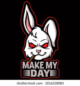 Premium Rabbit Design vector illustration format that are perfect for t-shirt, coffee mug, poster, cards, pillow cover, sticker, Canvas design, and Musk design.