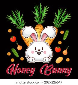 Premium Rabbit Design vector illustration format that are perfect for t-shirt, coffee mug, poster, cards, pillow cover, sticker, Canvas design, and Musk design.