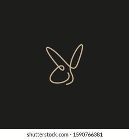 Premium rabbit logo design. Abstract icon rabbit vector illustration