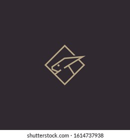 Premium rabbit logo design. Abstract icon rabbit vector illustration