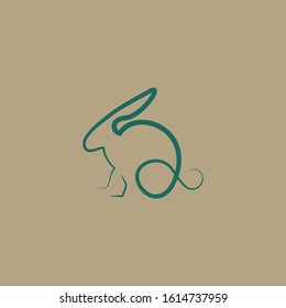Premium rabbit logo design. Abstract icon rabbit vector illustration