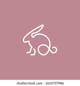 Premium rabbit logo design. Abstract icon rabbit vector illustration