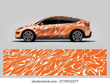 Premium Racing Car Livery, Abstract Vinyl Wrap Design with Sharp Sport Graphics