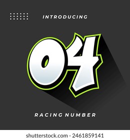 Premium Racing Number Vektorgrafik Vorlage
