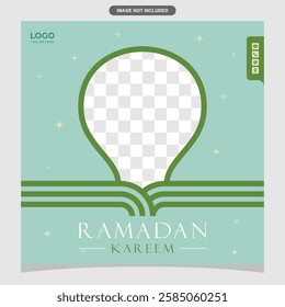 Premium Ramadan banner with Islamic touch, symmetrical patterns, and harmonious composition.