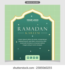Premium Ramadan banner with Islamic touch, symmetrical patterns, and harmonious composition.