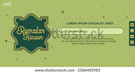 Premium Ramadan banner with Islamic touch, symmetrical patterns, and harmonious composition.